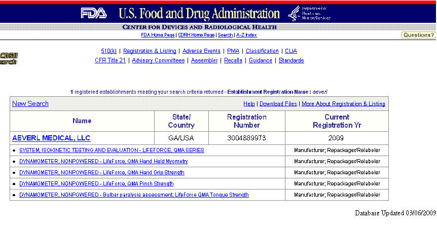 FDA REGISTRATION 90304